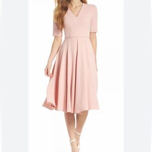 Gal meets Glam Elegant Pink Midi Dress